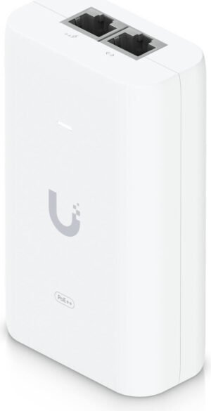 Ubiquiti Networks 60W PoE++ Adapter, RJ45 Shielded Socket, IEC-320 C6 AC Connector, High-Power PoE Injector for UniFi Devices, Compact Design, White