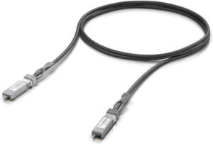 Ubiquiti UACC-DAC-SFP10-1M 10G Direct Attach Cable, SFP+ to SFP+ Interfaces, Passive EQ, Up to 10Gbps Data Rate, 1m Cable Length, Black