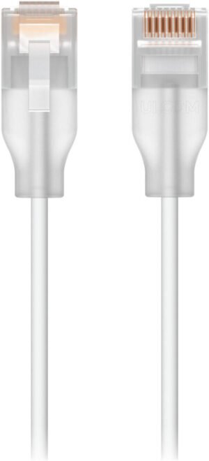 Ubiquiti UniFi Etherlighting Patch Cable, 10G Supported Data Rate, 2x Translucent Booted RJ45, UTP Shielding Type, 0.3m Cable Length, White