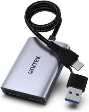 Unitek USB C/A Dual HDMI Adapter, Up To 1920x1080@60Hz Resolution, Dual 1080P Display, 4 Display Modes, Aluminium Alloy Material, 60cm Cable Length, Space Grey