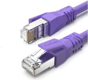 Vention Cat.6a S/FTP Patch Cord, 26AWG, Up to 10Gbps Data Transmisson, OFC Standard, RJ45 Plug, PVC Enclosure, Copper Conductor, 0.5M Cable Length, Purple