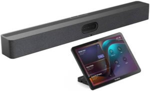 Yealink A50-031 MeetingBar Video Collaboration System, CTP25 Touch Console, All-in-One Conference Bar, Triple 50MP Cameras, 4K Resolution, for Medium to Large Rooms, Black