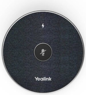Yealink VCM36-W Tabletop Wireless Videoconferencing Microphone, 360° Voice Pickup, Up to 20', Works with VCS Systems and UVC Cameras, Expansion Mic, Gray